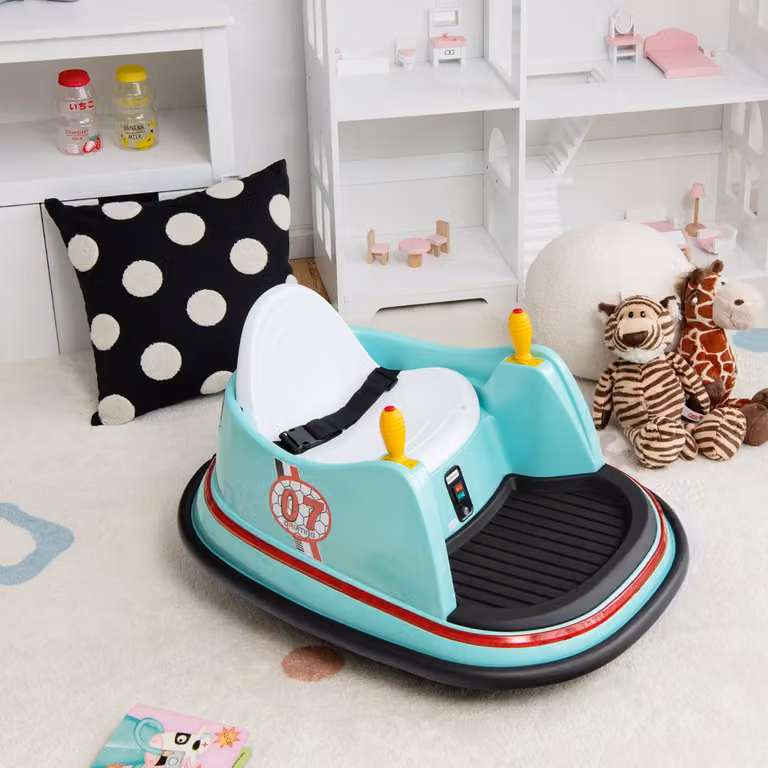 Costway Macchina per autoscontri elettrica per bambini con luci e musica, Verde