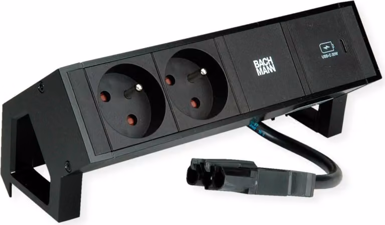 Bachmann Desk2 2Xute 1Xusb C 30W 0,2M Gst18 Ral9005