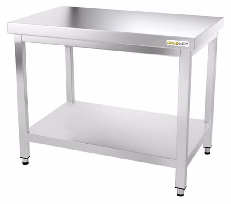 Tavolo da lavoro in acciaio inossidabile, dimensioni 1000 x 700 mm, linea PREMIUM - GOLDINOX