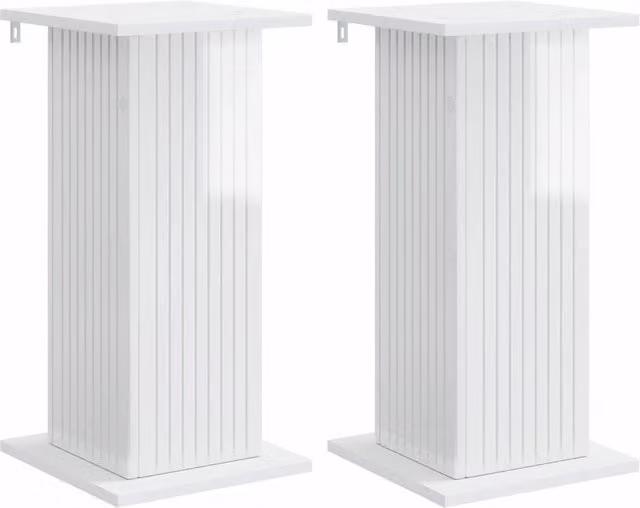 Supporto per piante moderno in legno bianco lucido, set da 2 pezzi, L/P/H: 30,5 x 30 x 60,5 cm