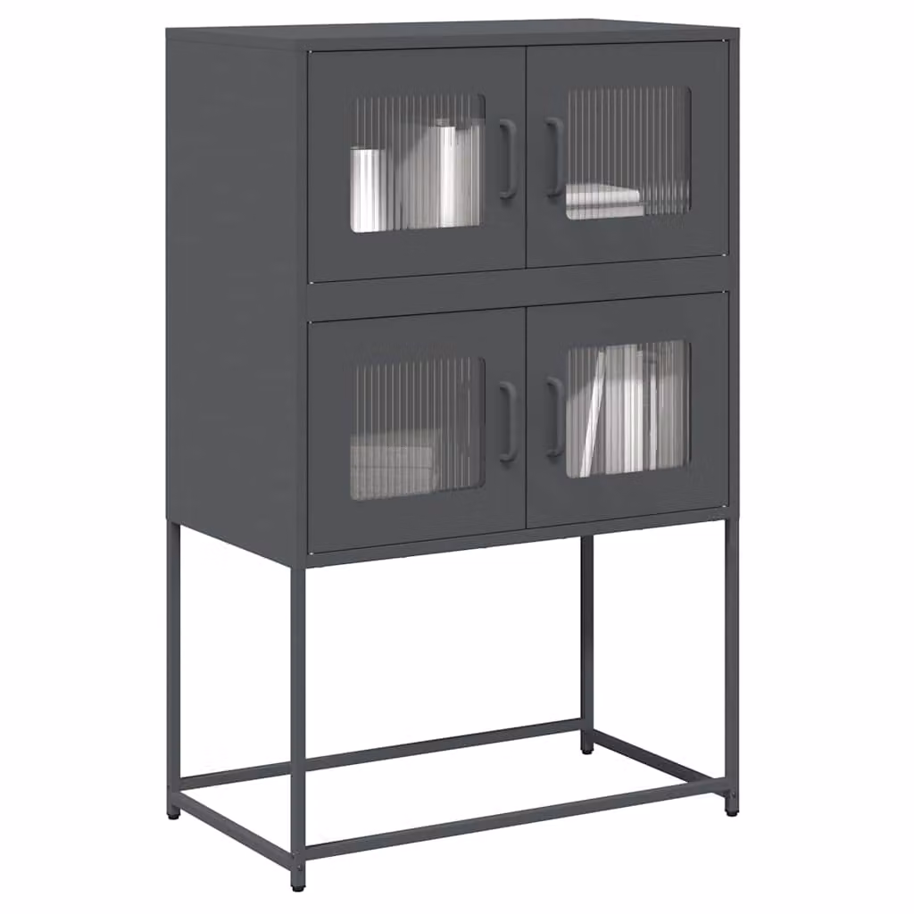 Credenza in metallo vidaXL stile industriale colore antracite L: 68 cm, P: 39 cm, H: 107 cm