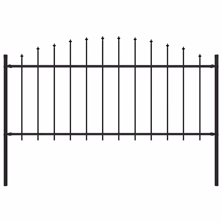 Recinzione da giardino vidaXL Woerden con punta a lancia in acciaio nero, H: 170 cm, L: 75 cm