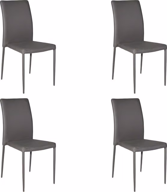 Set di 4 sedie moderne in ecopelle grigio scuro con struttura in metallo Mobili 2G – 1