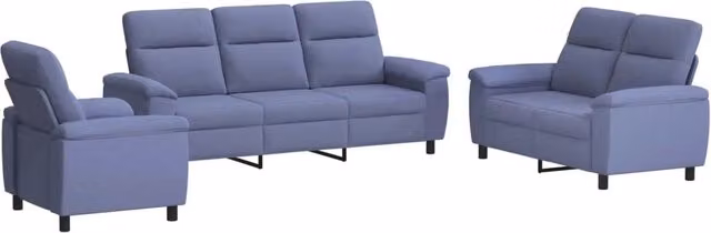 Set di divani 3 pcs Blu jeans Tessuto 3430679