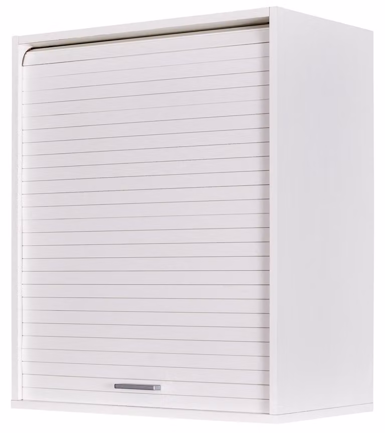 SIMMOB Mobile da cucina, mobile pensile con ante a serranda, L 60 cm, colore: bianco