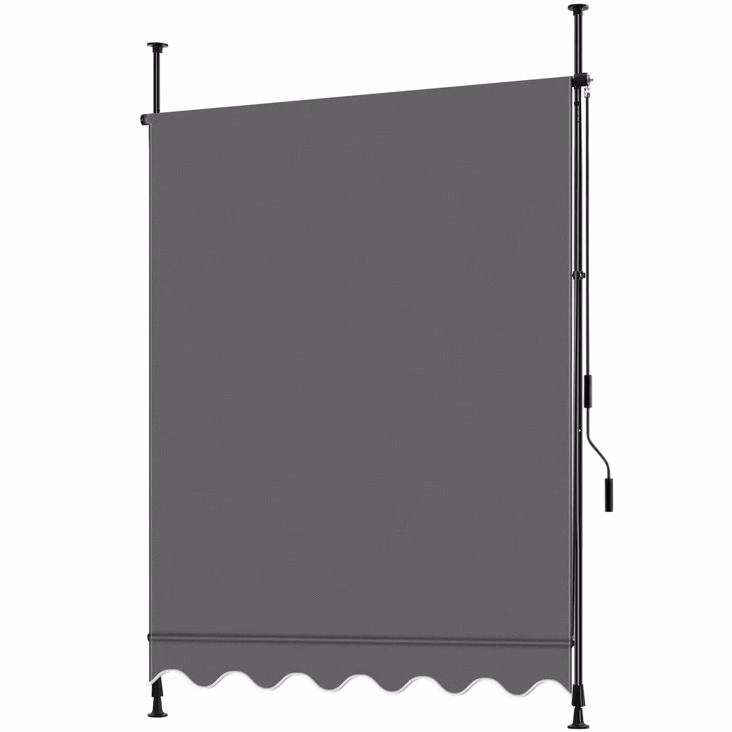 Tenda a morsetto tectake con manovella e altezza regolabile in poliestere, nero/grigio, L: 180 cm, H: 150 cm – 4