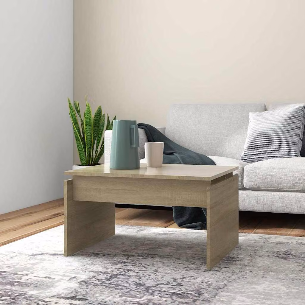 vidaXL Tavolino da Salotto Moderno in Legno Rovere, L 68 cm x P 50 cm x H 38 cm