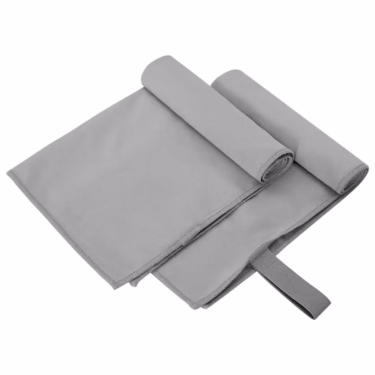 Set di 2 asciugamani sportivi in microfibra vidaXL, colore grigio, L: 50 cm, P: 30 cm