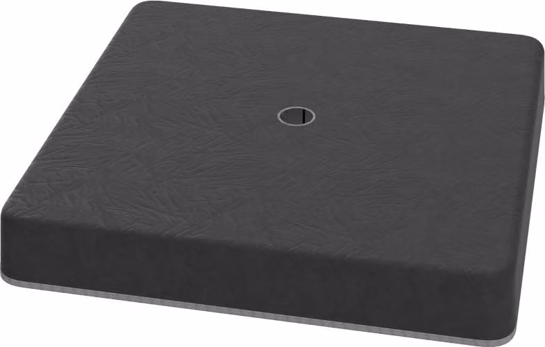 Fortuna Lai Base per ombrellone, impermeabile, riempibile con sabbia, plastica, 89L x 89B x 10,5H cm, nero