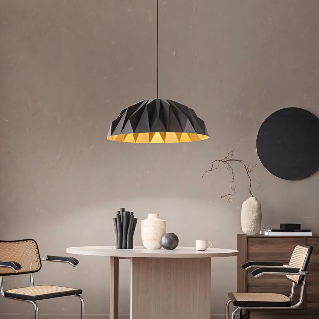 Lampada a sospensione moderna Perenz Prisma in metallo nero e oro con LED da 20W 3000K IP20 – 2