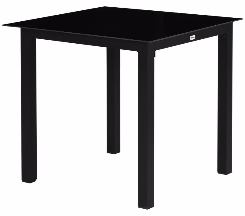 Tavolo da giardino quadrato per 4 persone | Colore: nero | Dimensioni: 80x80x74 cm
