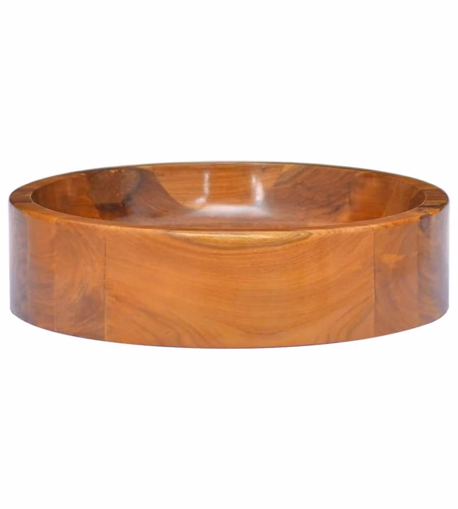 Lavabo in Legno Massello di Teak Diam. 40x10 cm