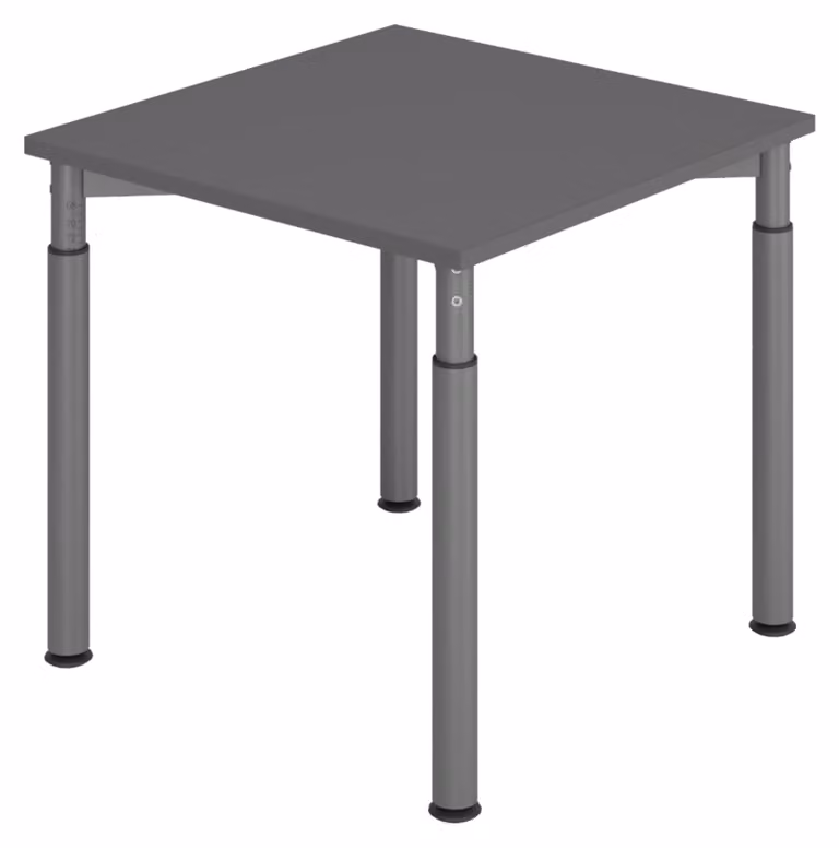 bümö Scrivania Serie-Y - Dimensioni: 80 x 80 cm, Decorazione: grafite, Struttura: grafite