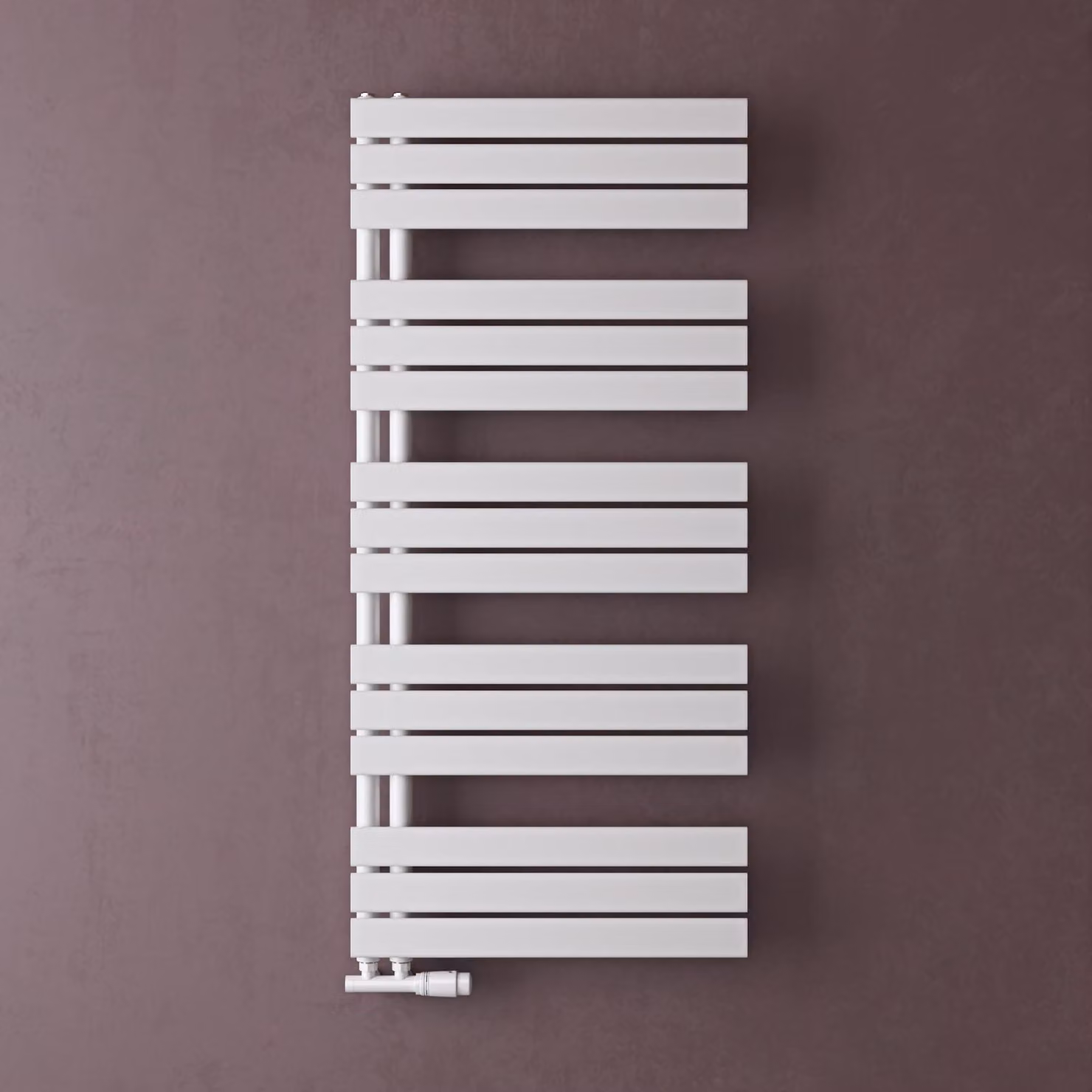 doporro Radiatore da Bagno 131x60cm, Radiatore Piatto Termoarredo da Bagno Riscaldamento Elettrico o da Acqua Calda FN Portasciugamani in Acciaio, Bianco
