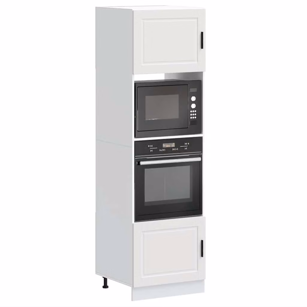 Set di 2 armadi per forno vidaXL bianchi in legno multistrato e MDF per cucina moderna