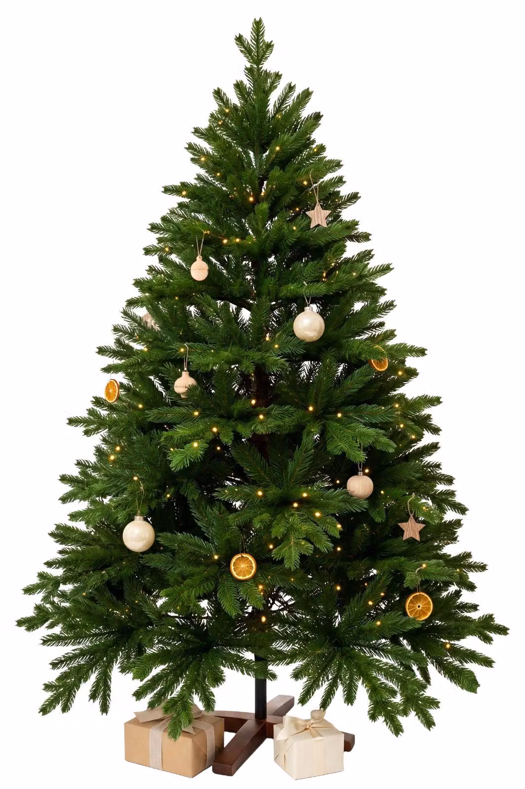 Albero di Natale NORDMANN LED 240 in polietilene verde 158x240 cm