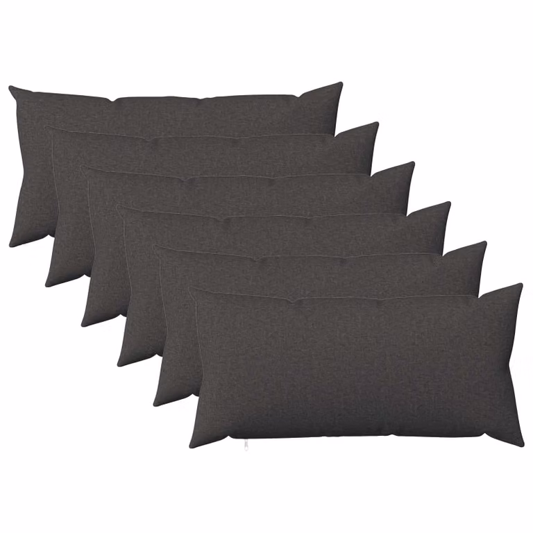 Set di 6 cuscini vidaXL HEERLEN grigio con rivestimento lavabile e rimovibile in tessuto poliestere