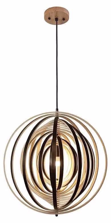 Lampada a sospensione in legno massello, attacco E27, 500W - Modello WRE072