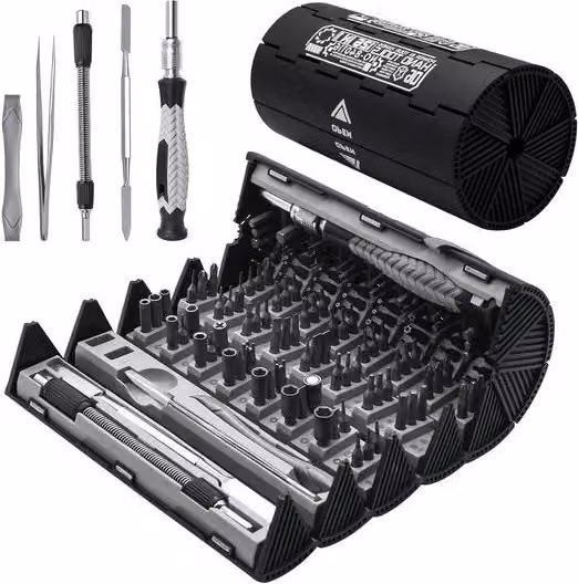 Set di Chiavi a Scelta Veloce 126 in 1 con Borsa Magnetica per Riparazione Elettronica, PC e Orologi, Nero