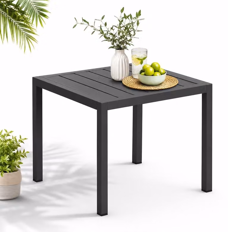 Tavolo da giardino Mucola tavolo laterale in alluminio tavolo da balcone rettangolare resistente alle intemperie tavolo da esterno antracite resistente al calore e alle intemperie tavolo da patio
