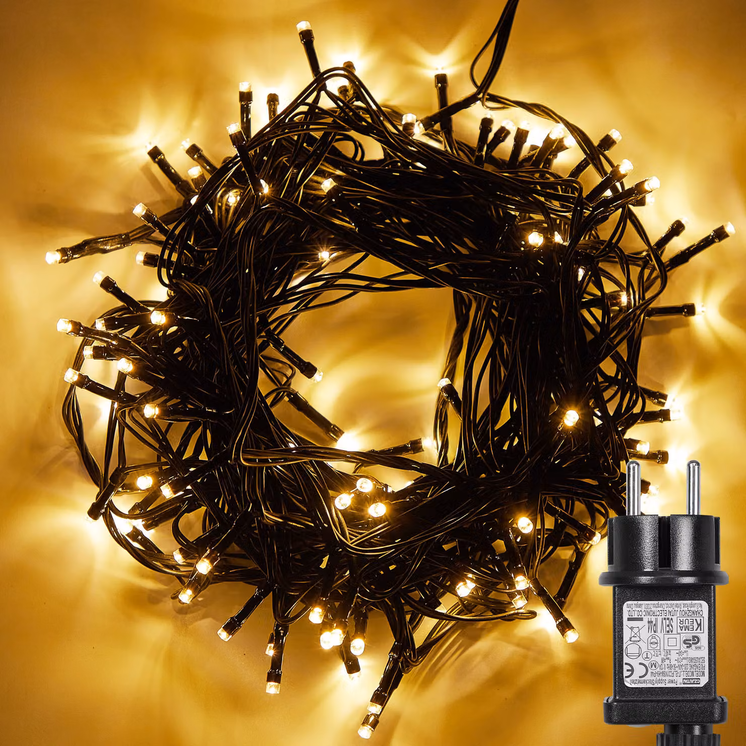 20M 200 LED luci fiabesche indoor bianco caldo, illuminazione decorativa albero finestra 31V 8 modalità timer, illuminazione natalizia festa balcone giardino
