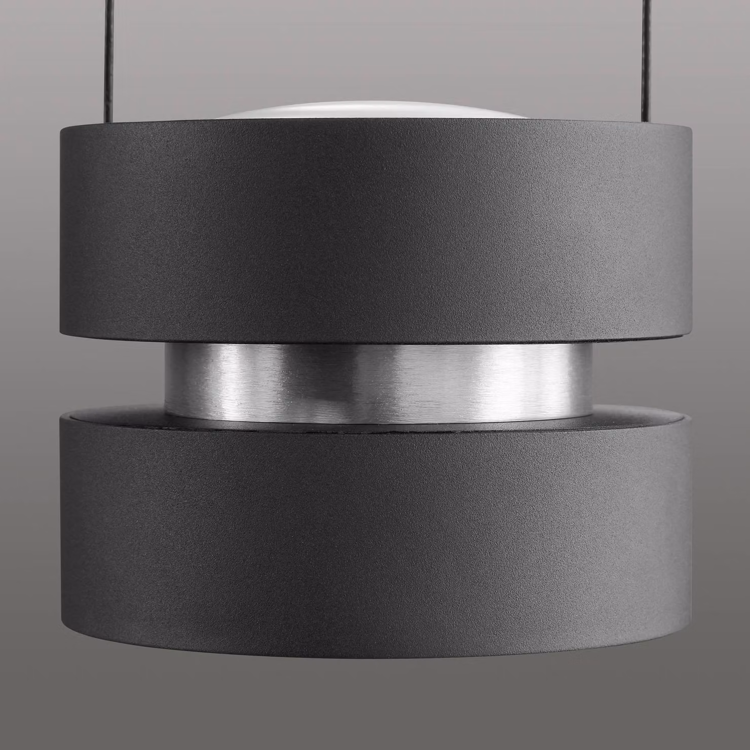 Brilliant Lampada LED a sospensione Glow-Sphere, lunghezza 112 cm, nero, metallo dimmerabile, Nero, Soggiorno / Sala da pranzo, Alluminio, Moderno