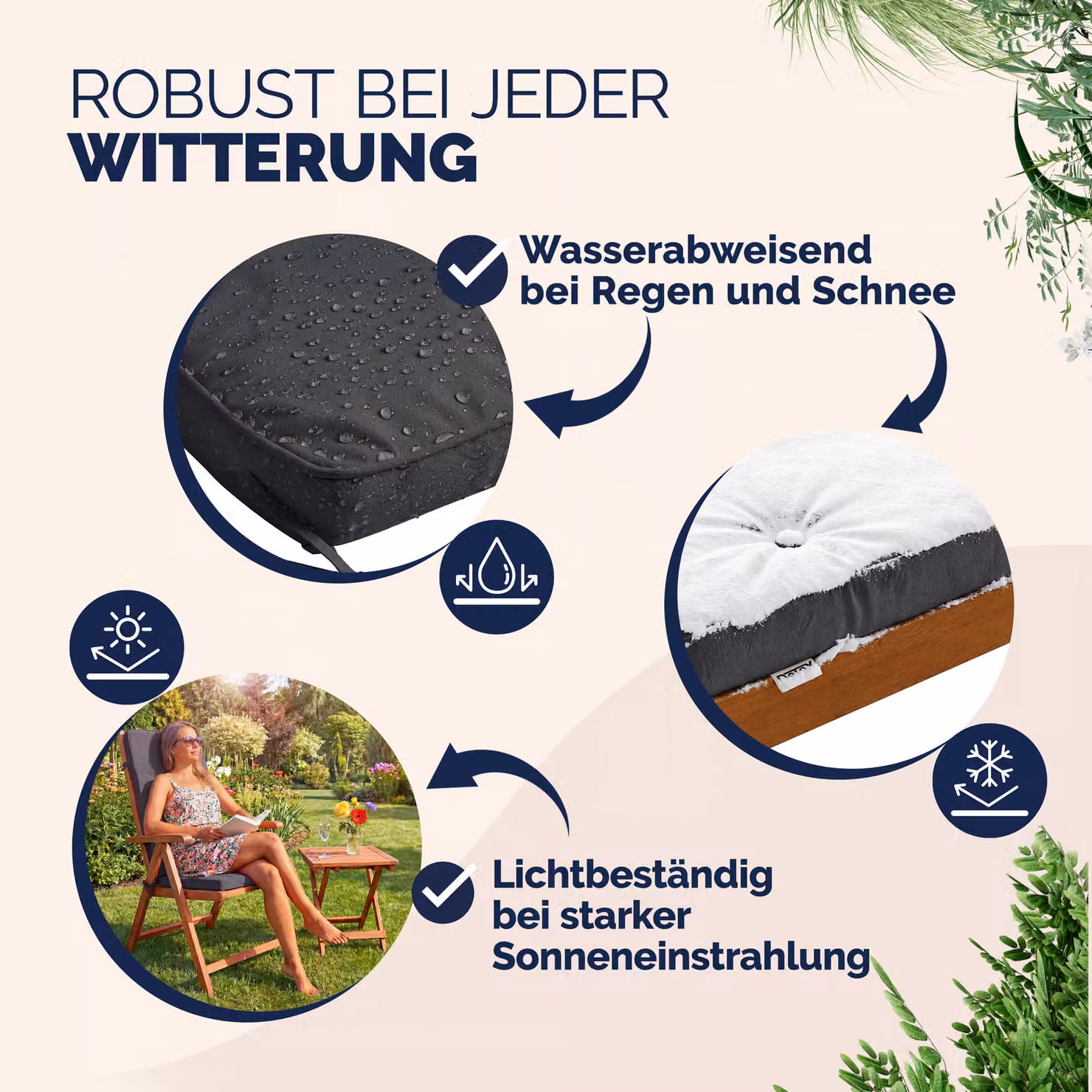 Set di 6 imbottiture per sedie quadrate in poliestere trapuntato e idrorepellente Detex, disponibili nei colori grigio, bianco e antracite – 3