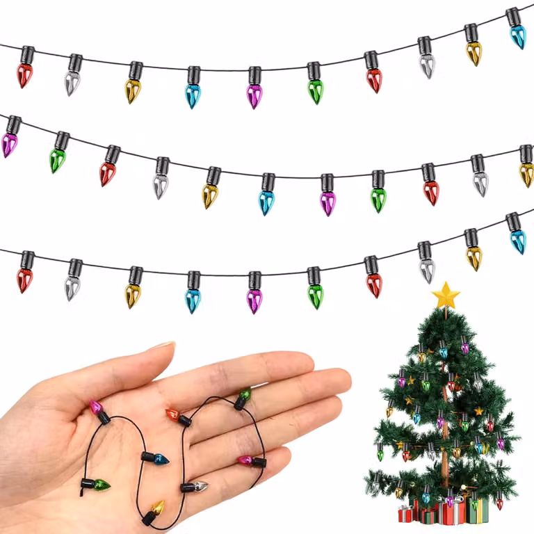 Catena luminosa in miniatura, 2 metri, multicolore, ideale per case delle bambole e giardini incantati