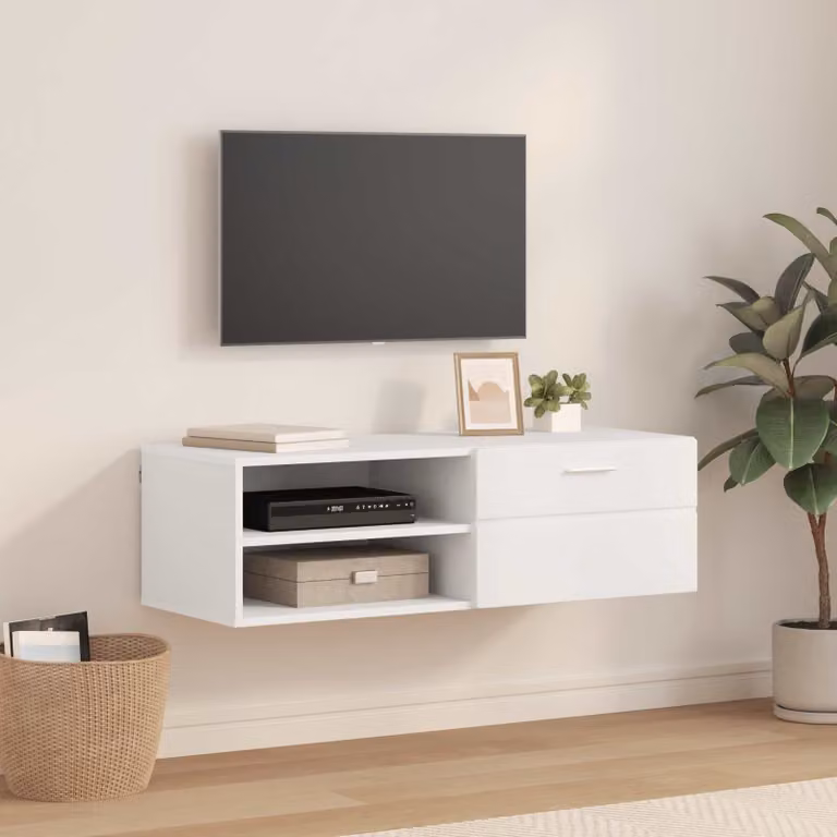 Armadio moderno vidaXL in legno MDF bianco L: 100,5 cm, P: 39 cm, H: 30 cm