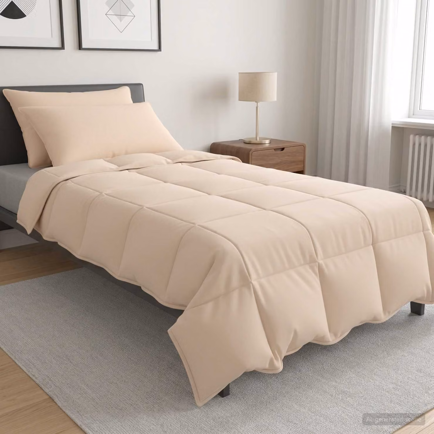 Set di 2 Piumoni vidaXL in Kapok Naturale e Cotone, Traspiranti e Antibatterici, Beige, 140 x 220 cm