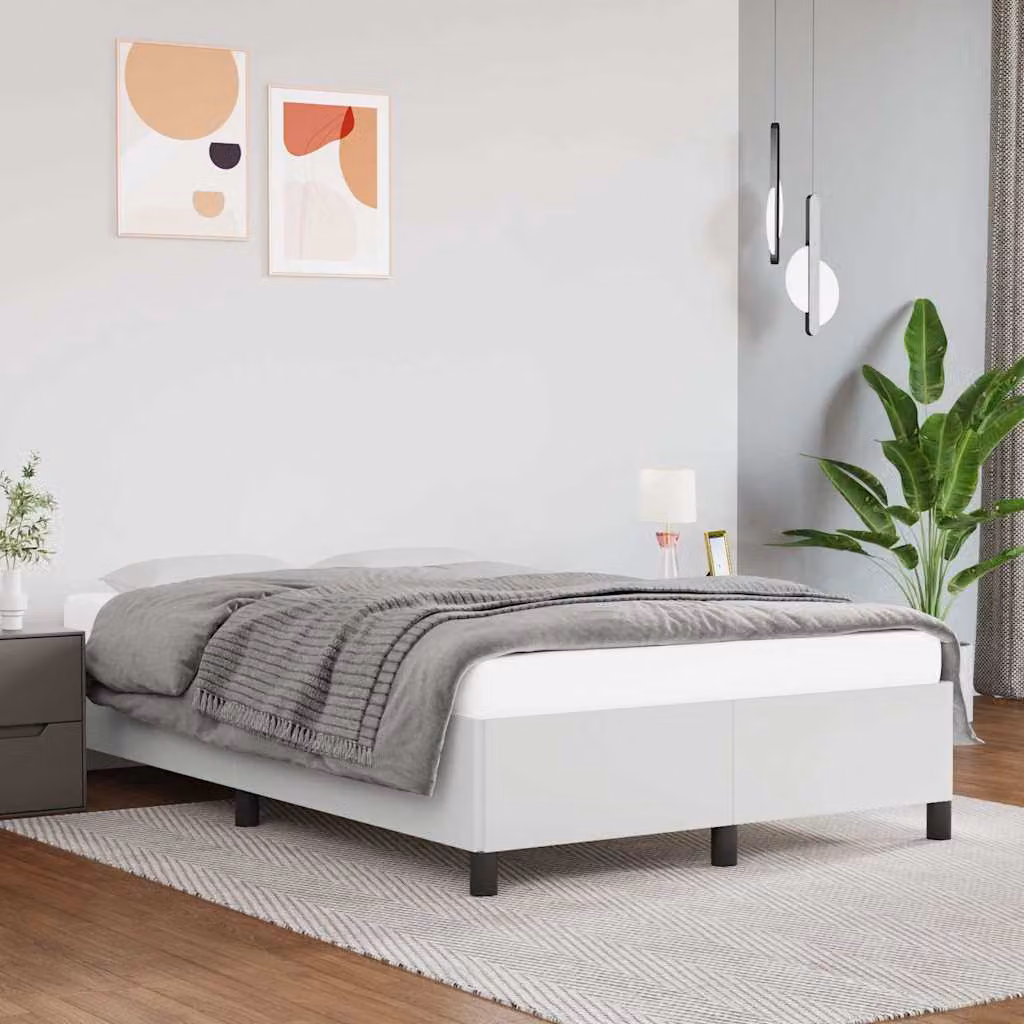 Giroletto imbottito vidaXL in similpelle bianco L/P: 120 x 200 cm