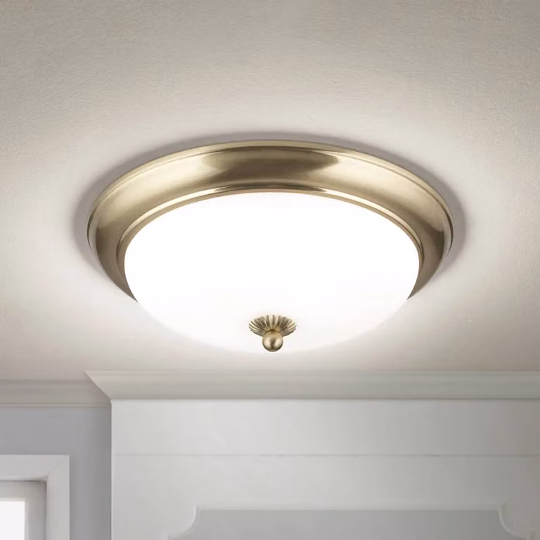 ORION Plafoniera soffitto Empire, dimmerabile, Ottone / Oro, Soggiorno / Sala da pranzo, Metallo, Antico, Plafoniera
