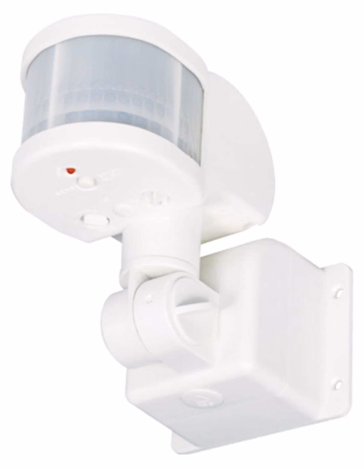 Supporto elettrico LX48A bianco con sensore di movimento IP44 per illuminazione esterna, con montaggio a parete a filo
