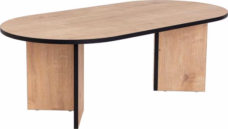 Tavolo da salotto Parrano, tavolo basso da salotto, mensola da caffè, tavolino per divano, 119x60 h40 cm, rovere e nero