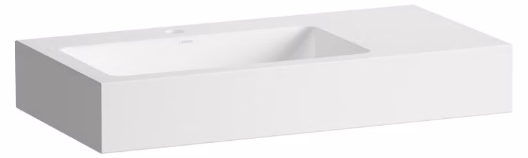 LAUFEN CLASSICS Lavabos, rectangulaire, tablette à droite, 1 trou pour robinet, sans trop-plein, 800x405x135mm, blanc brillant, H510CL60001111, H510CL60001111