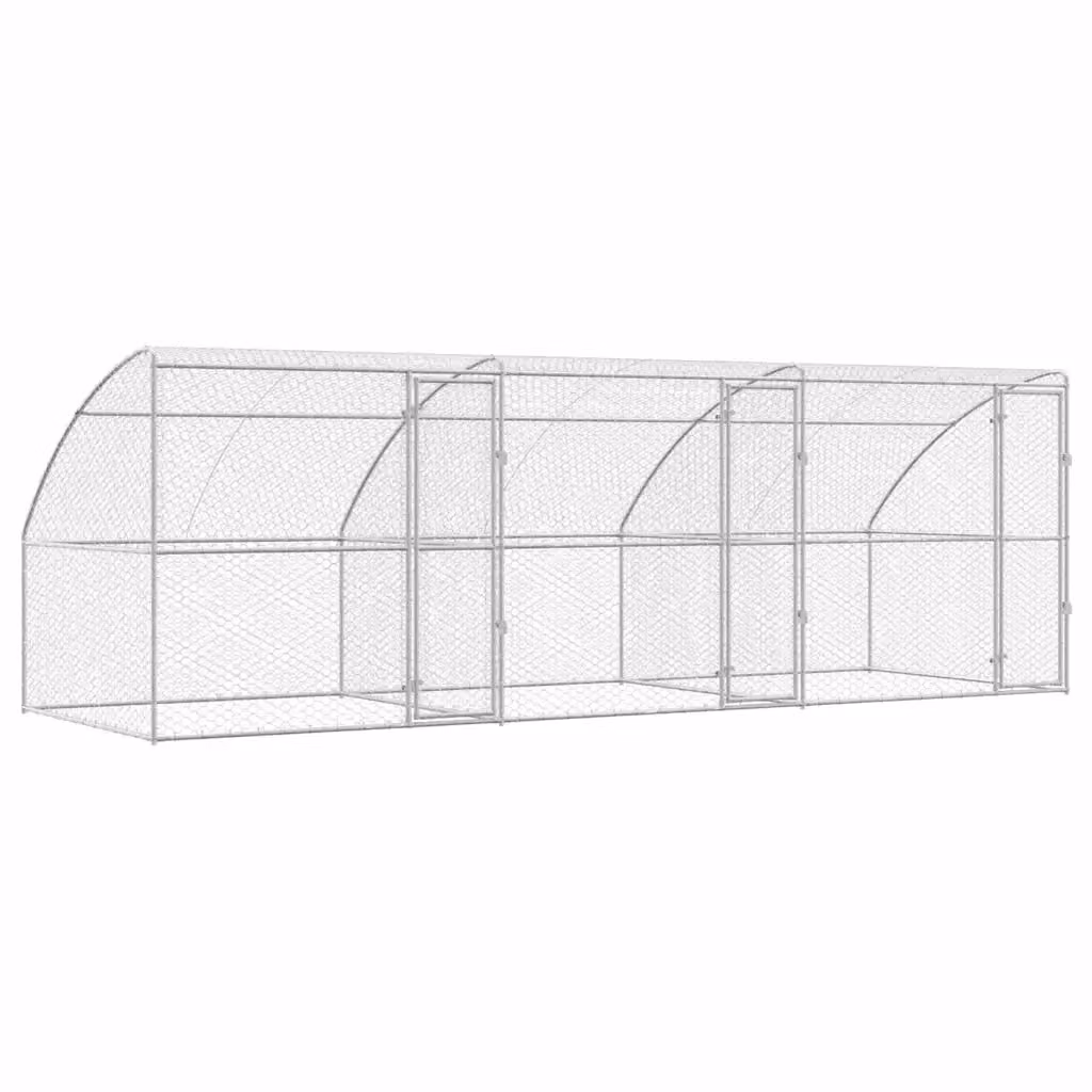 Cuccia per cani vidaXL in metallo argentato resistente alle intemperie L: 6 m, P: 2 m, H: 2 m – 2