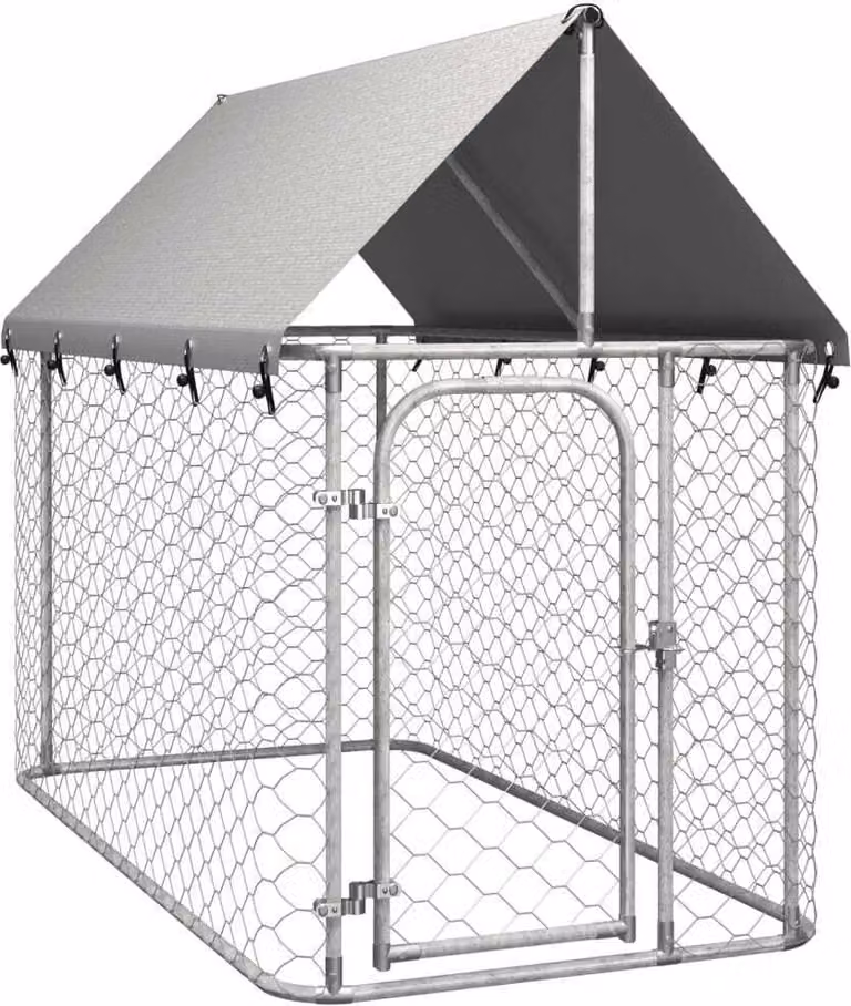 Gabbia per Cani da Esterno con Tetto 200x100x150 cm