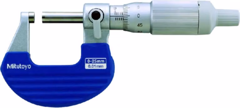 Micrometro a tamburo con cricchetto Mitutoyo 0-25 mm, 0,01 mm
