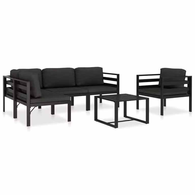 Maison Exclusive - Set da giardino 6 pezzi con cuscini in alluminio antracite