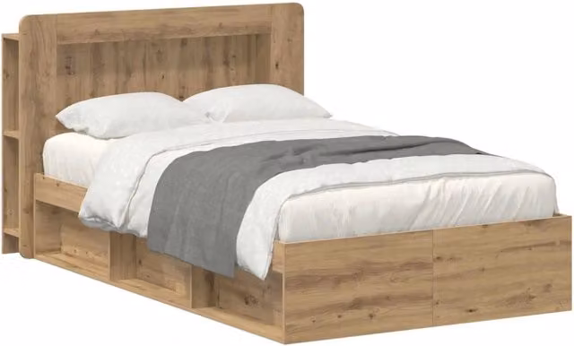 Letto matrimoniale | Letto per adulti | Telaio del letto con storage Rovere Artigianale 120 x 190 cm