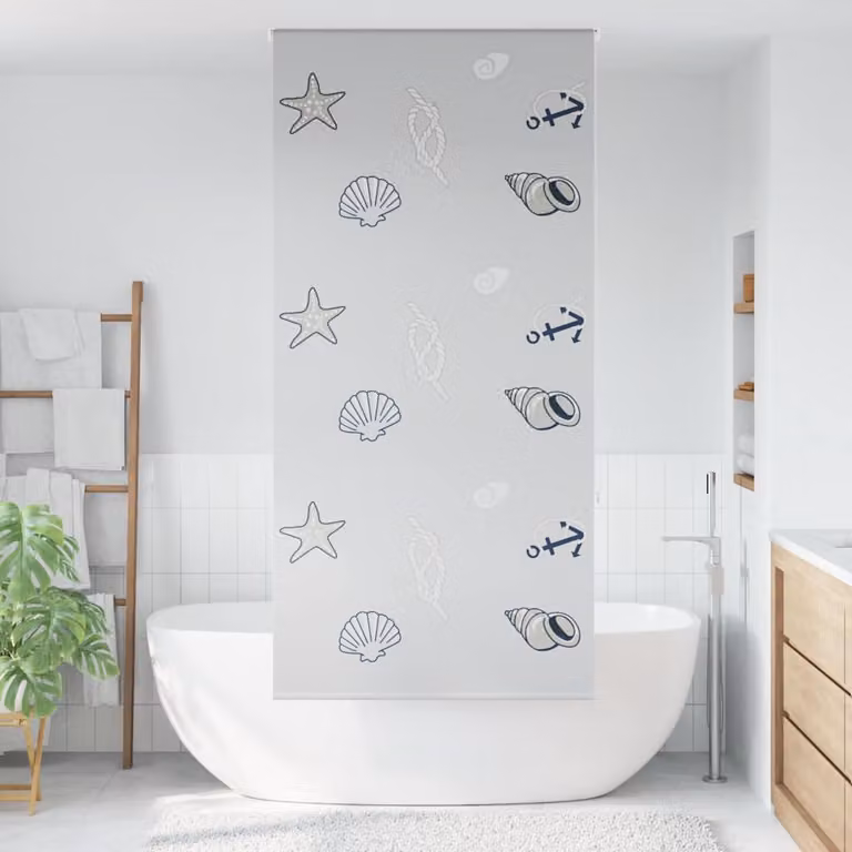 vidaXL Tenda a Rullo Doccia 110x240 cm Larghezza Tessuto 106 cm