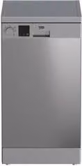 Lavastoviglie Beko DVS05030X da 10 coperti, Libera installazione, Acciaio Inox, Classe D, L 45 cm, P 60 cm, H 85 cm