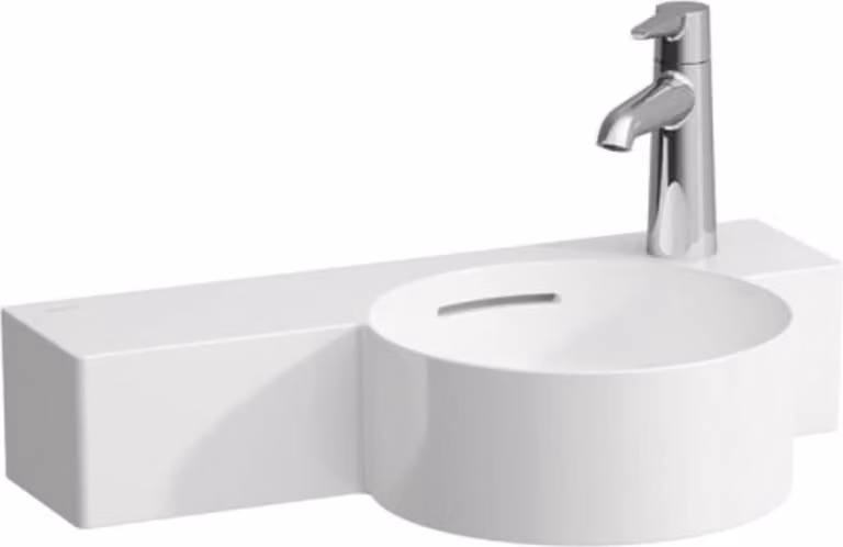 LAUFEN VAL Lave-mains, 1 trou de robinetterie à droite, avec trop-plein, 550x315mm, tablette à gauche, H8152844001061, H8152844001061