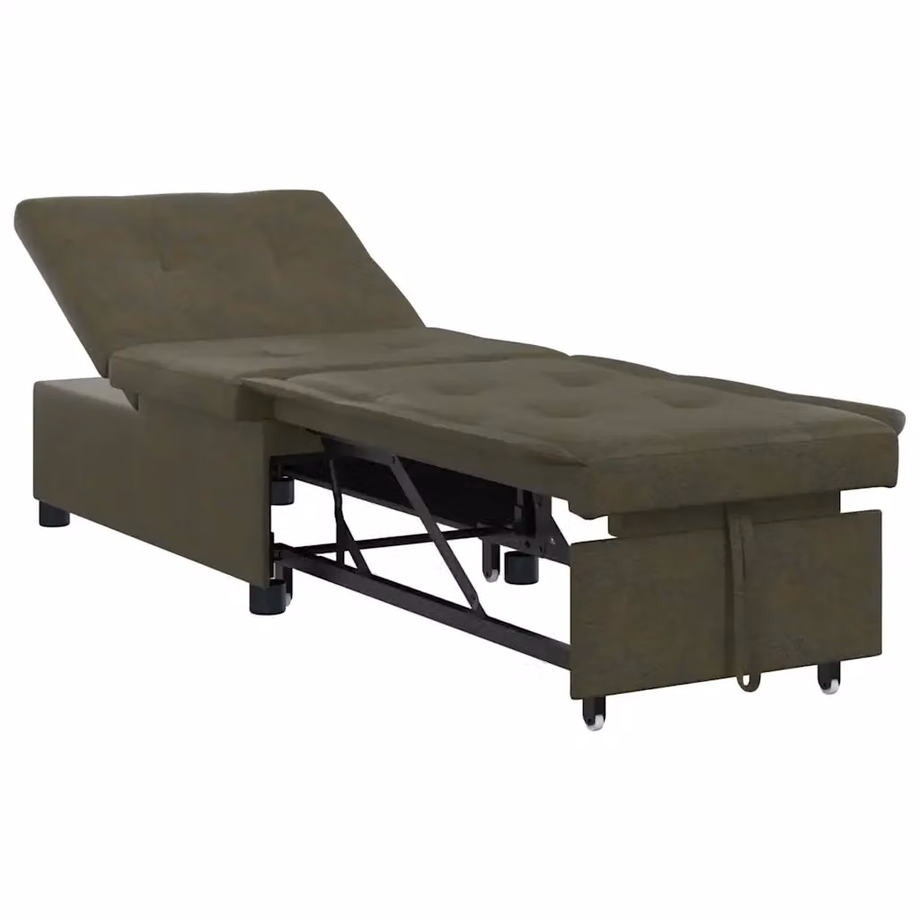 Divano letto vidaXL in tessuto verde militare L: 194 cm, P: 67 cm, H: 82 cm – 2