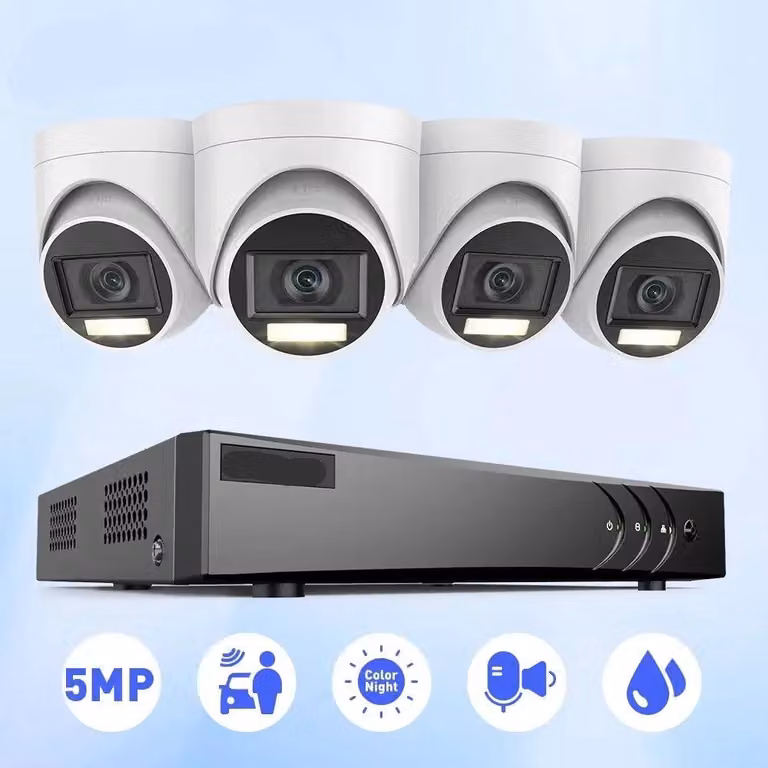 Sistema di videosorveglianza - Telecamere di sicurezza - Telecamera - 8 canali - Cupola impermeabile