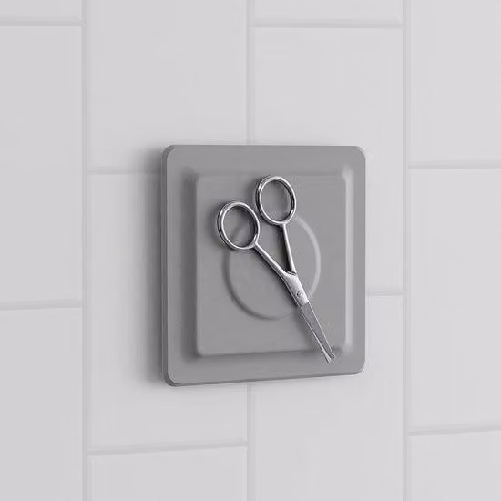Organizzatori magnetici da bagno in silicone, grigi, autoadesivi