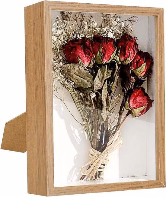 Cornice fotografica profonda in legno - Riempimento 3D - 1 pezzo - Marrone - Legno - 27 x 22 cm
