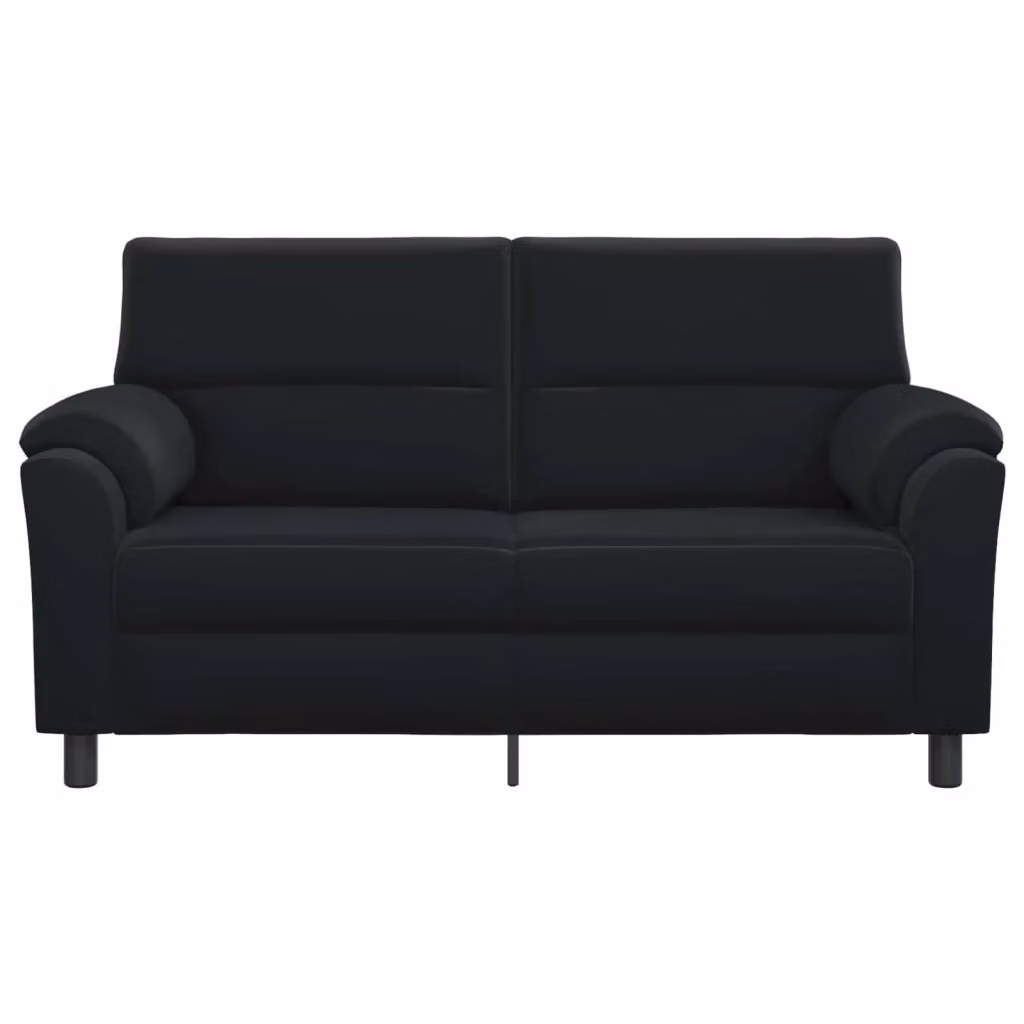 Divano moderno vidaXL in velluto nero con coperture rimovibili L: 174 cm, P: 85 cm, H: 93 cm – 2