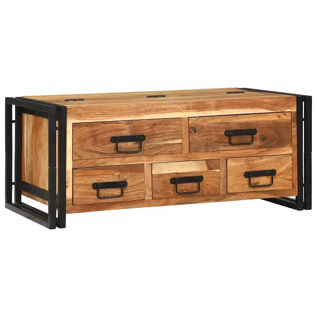 Tavolino da salotto rettangolare in legno di acacia marrone vidaXL – 2