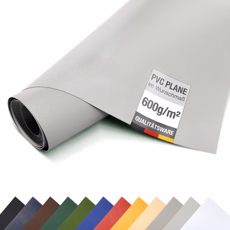 Telone in PVC per camion 600 g/m² al metro telone opaco (grigio chiaro, 3,2 m x 3 m)